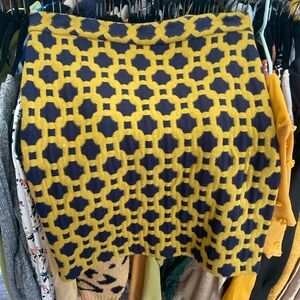 Anthropologie Navy And Gold Pencil Skirt